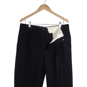 Vintage Monsieur by Givenchy Mens Black Pleated Cuffed Dress Pants 34x30  USA